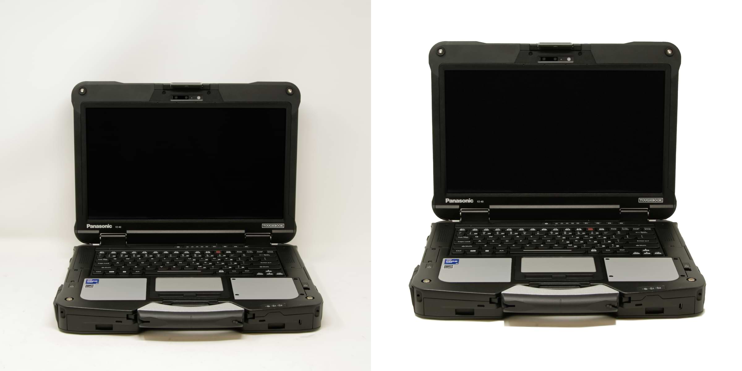 Before and After editing our Panasonic Toughbook FZ-40 product picture